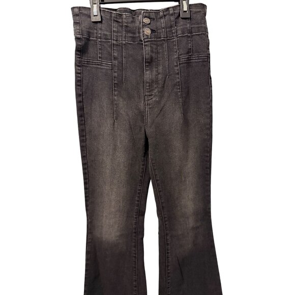 WE THE FREE Washed Black Flared Denim Jeans High Waist  Sz 29 Stretch Jean - Picture 11 of 12